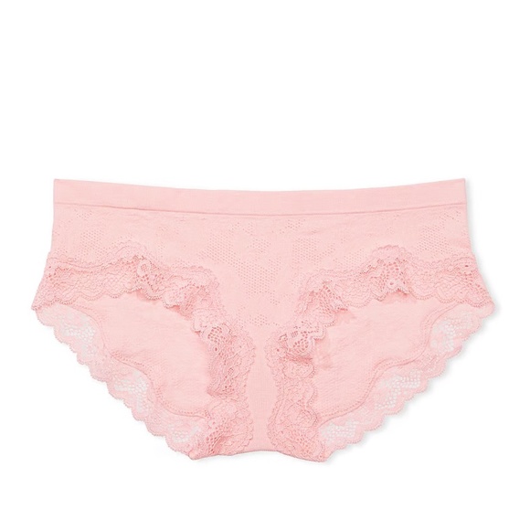 Victoria's Secret Seamless Lace-Trim Hiphugger Panty Pretty Blossom Medium NEW - Picture 5 of 6